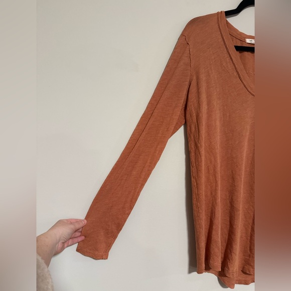 We The Free Orange Betty Long Sleeve Top Size Large Slouchy Boho Beachy - Picture 3 of 9
